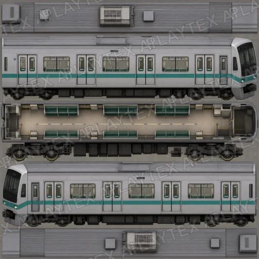 Minecraft-Style Japanese Commuter EMU Texture preview showing a industrial metal texture