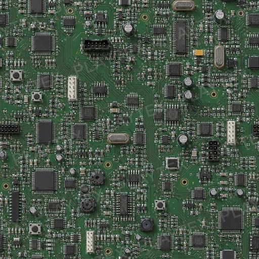 Green Circuit Board Texture preview showing a industrial sci-fi texture