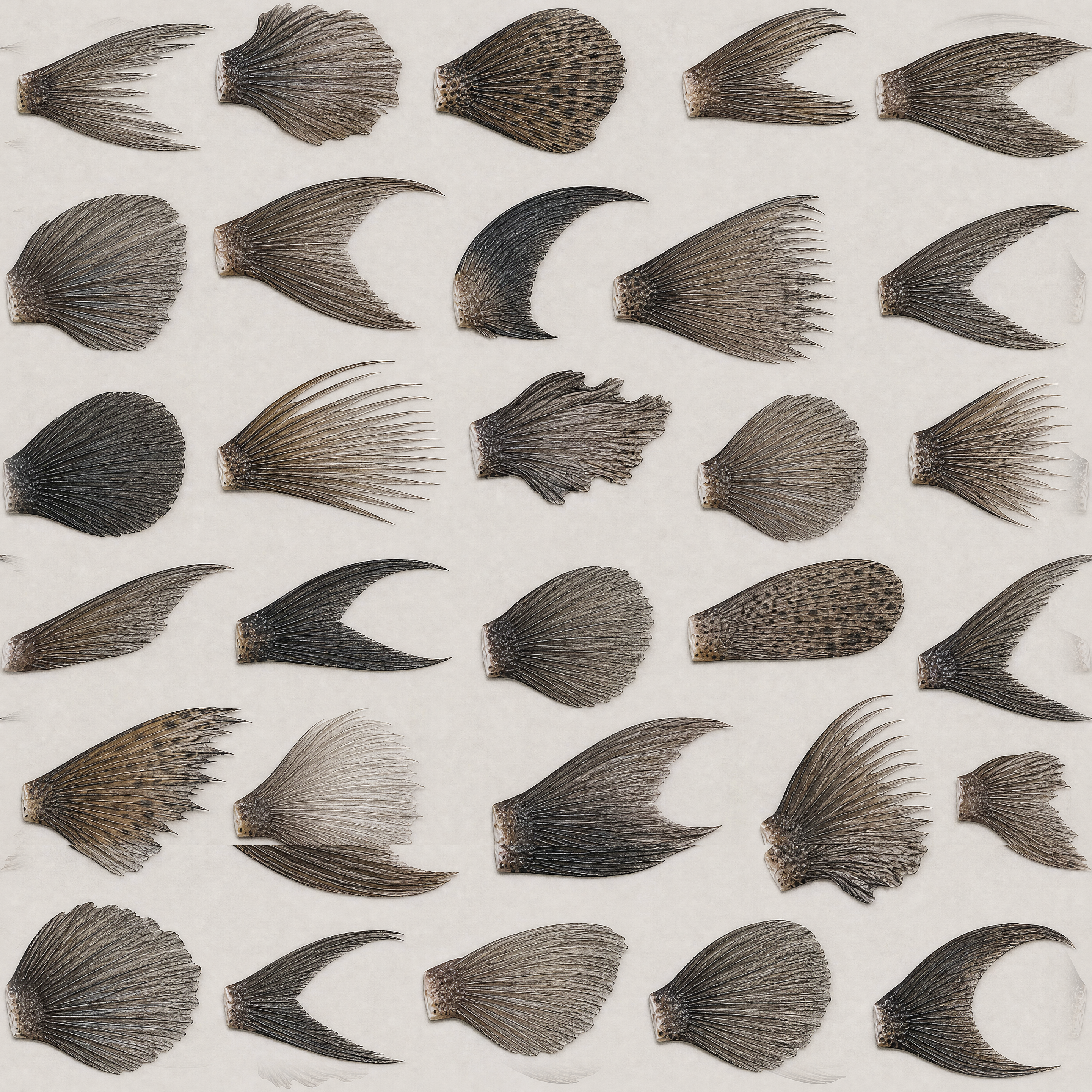 Brown Fish Fin Specimen Atlas Texture preview showing a natural organic texture