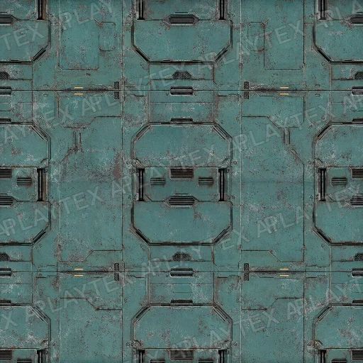 Oxidized Teal Sci-Fi Floor Hatch Texture preview showing a worn sci-fi texture