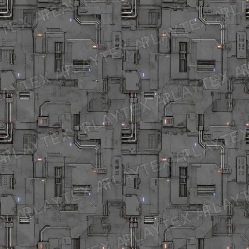 Charcoal Conduit-Lined Sci-Fi Panel Texture preview showing a worn sci-fi texture