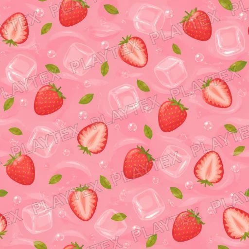 Cute Stylized Strawberry Fruit Tea Featuring Bright Texture preview showing a stylized liquid texture