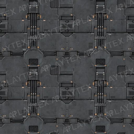 Dark Industrial Sci-Fi Panel Texture preview showing a industrial sci-fi texture