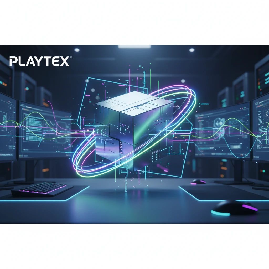 A perfectly rendered PBR material sphere, symbolizing predictable and consistent texture outputs, surrounded by abstract digital lines representing advanced workflow and AI processing within the PLAYTEX platform.