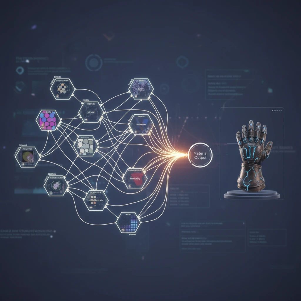 Diagram illustrating a deterministic PBR workflow with clear, consistent outputs.