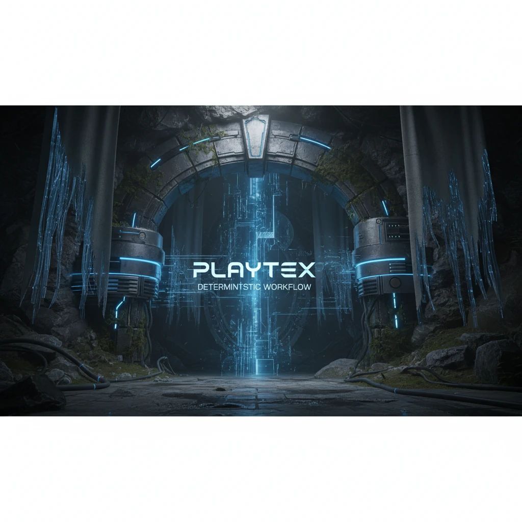 High-fidelity game environment showcasing consistent PBR materials, representing deterministic workflows.