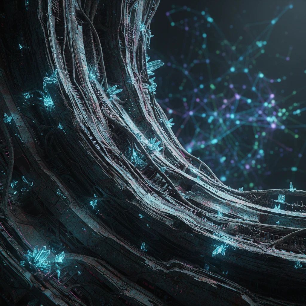 A highly detailed, AI-generated PBR texture on a futuristic game asset, demonstrating advanced material creation.