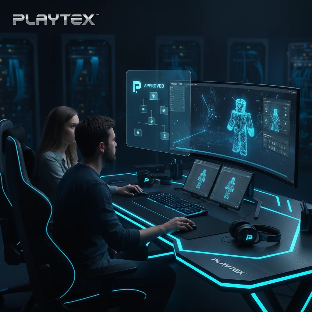 Instantly Create Emissive Maps for Roblox with PLAYTEX team review visual